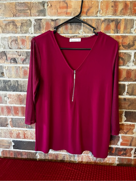 Madison Tops - 89TH Madison Mesh Sleeves Top Women’s Size:L Blouse